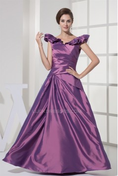 Floor-Length Satin Taffeta Sleeveless A-Line Prom/Formal Evening Dresses 02020192