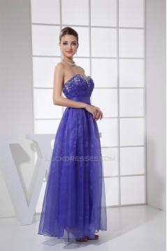 A-Line Sweetheart Beaded Long Blue Prom/Formal Evening Dresses 02020194