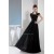 A-Line Halter Floor-Length Sleeveless Pleats Chiffon Long Black Prom/Formal Evening Dresses 02020205