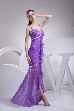 Mermaid/Trumpet Floor-Length Chiffon Beaded Long Purple Prom/Formal Evening Dresses 02020220