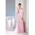 Off-the-Shoulder Sleeveless Brush Sweep Train Long Pink Prom/Formal Evening Dresses 02020226
