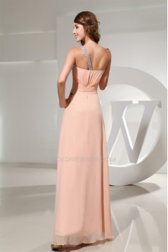 A-Line One-Shoulder Chiffon Long Prom/Formal Evening Dresses 02020228