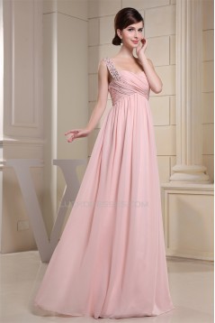 Empire Sleeveless Long Pink Chiffon Floor-Length Prom Evening Maternity Formal Evening Dresses 02020264