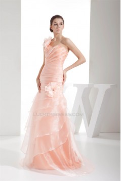 One-Shoulder Sleeveless Ruffles Long Prom/Formal Evening Dresses 02020281