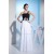 Sheath/Column One-Shoulder Black White Floor-Length Evening Formal Bridesmaid Dresses 02020298