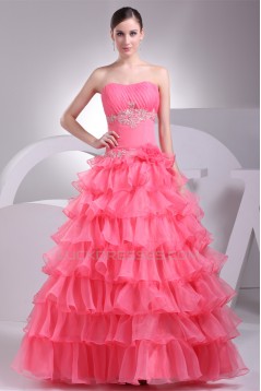 Ball Gown Organza Floor-Length Prom/Formal Evening Dresses 02020301