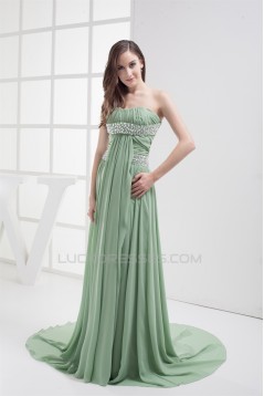 Sheath/Column Sleeveless Chiffon Long Prom Evening Formal Dresses 02020303