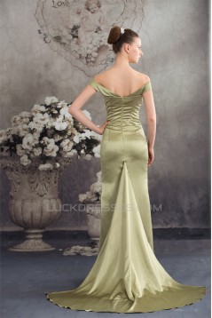Silk like Satin Asymmetrical Straps Off-the-Shoulder Prom/Formal Evening Dresses 02020312