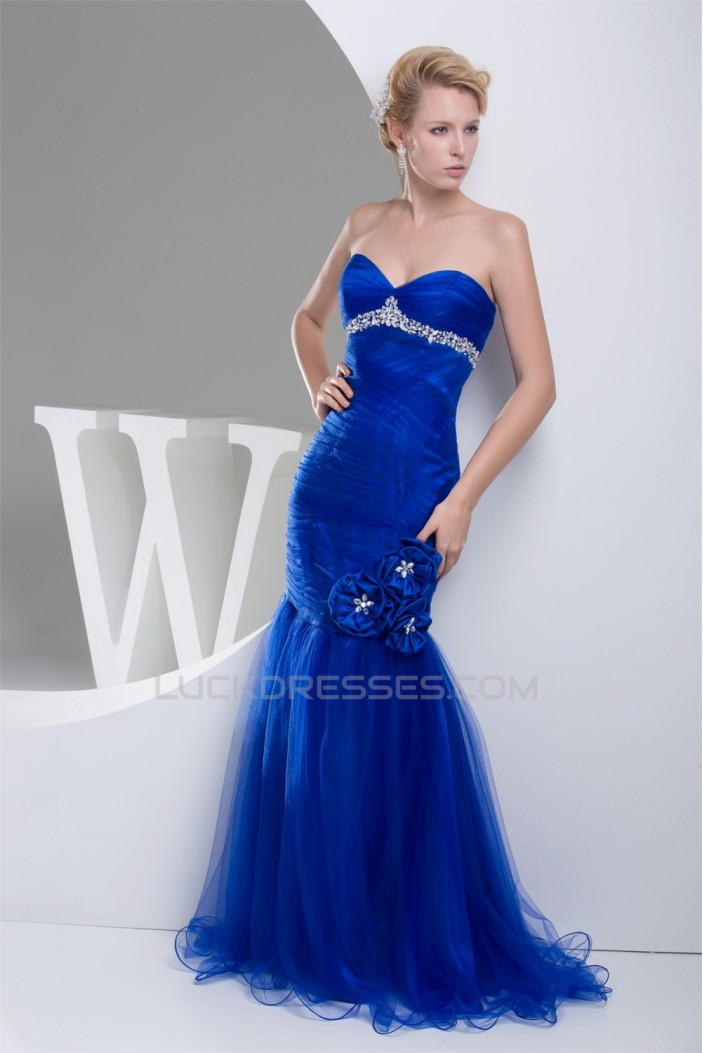 Trumpet/Mermaid Sweetheart Sleeveless Long Blue Prom/Formal Evening Dresses 02020315