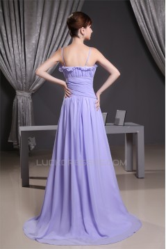 A-Line Spaghetti Strap Long Chifffon Prom/Formal Evening Bridesmaid Dresses 02020345