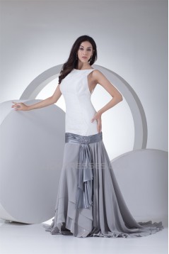 Sleeveless Chiffon Taffeta Silk like Satin Prom/Formal Evening Dresses 02020355