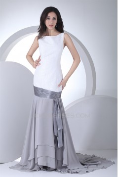 Sleeveless Chiffon Taffeta Silk like Satin Prom/Formal Evening Dresses 02020355