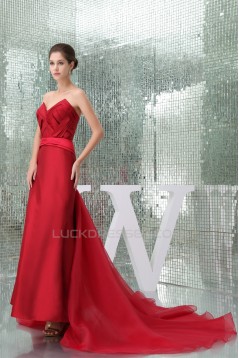 Criss Cross Sweetheart Taffeta Organzan Long Red Prom/Formal Evening Dresses 02020358