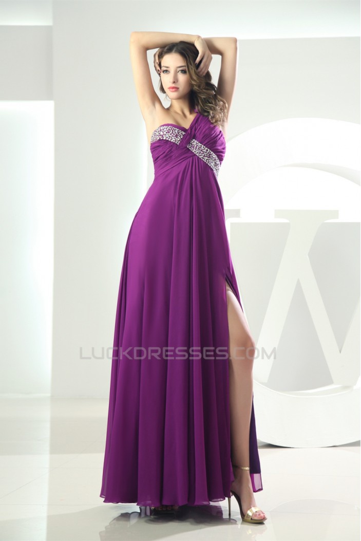 A-Line One-Shoulder Sleeveless Floor-Length Purple Prom/Formal Evening Maternity Dresses 02020359