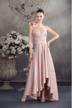 A-Line Handmade Flowers Asymmetrical Prom/Formal Evening Bridesmaid Dresses 02020370