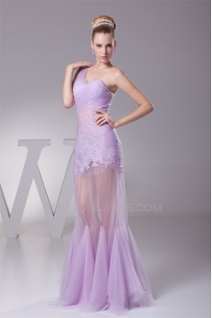 Trumpet/Mermaid One-Shoulder Floor-Length Ruffles Prom/Formal Evening Dresses 02020381