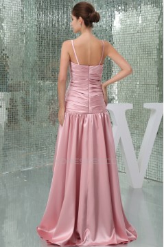 High Low Silk like Satin Spaghetti Straps Prom/Formal Evening Bridesmaid Dresses 02020385