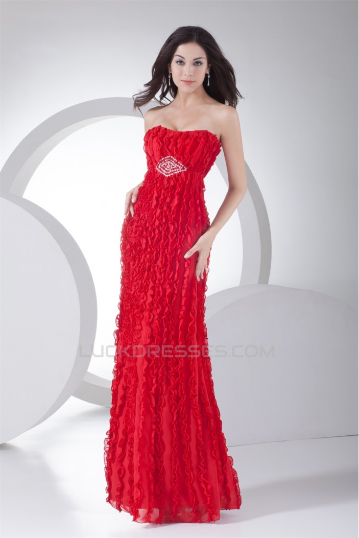 Soft Sweetheart Sheath/Column Sleeveless Long Red Prom/Formal Evening Dresses 02020392