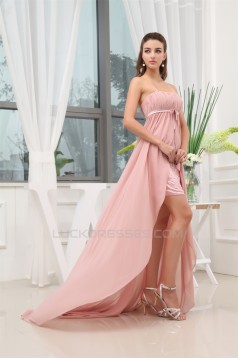 A-Line Strapless Bows Sleeveless Chiffon Beaded Prom/Formal Evening Dresses 02020400