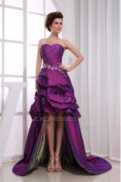 High Low Sweetheart Court Train Beading Sleeveless Prom/Formal Evening Dresses 02020431