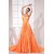 A-Line V-Neck Sleeveless Ruffles Brush Sweep Train Prom/Formal Evening Dresses 02020449