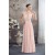 Sheath/Column Deep V-Neck Chiffon Lace Capped Sleeves Prom/Formal Evening Dresses 02020455