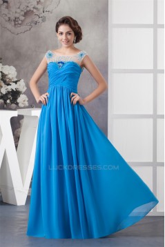 A-Line Beading Sleeveless Scoop Floor-Length Prom/Formal Evening Dresses 02020475