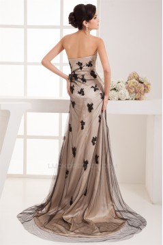 Elastic Woven Satin Fine Netting Sleeveless Prom/Formal Evening Dresses 02020513