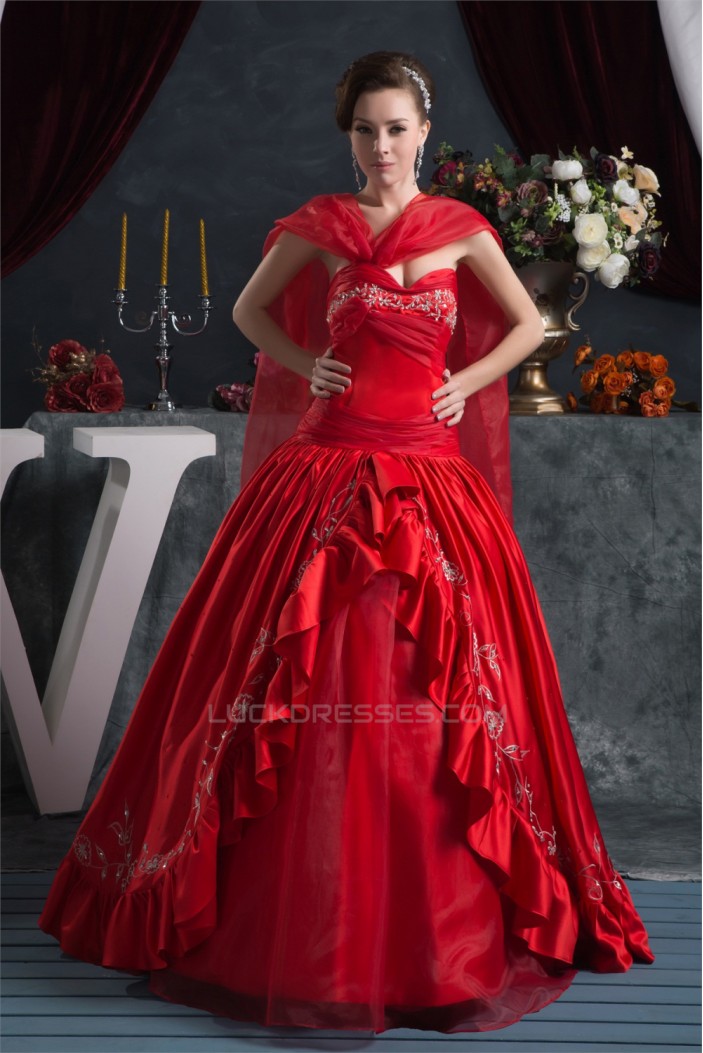 Floor-Length Beading Satin Taffeta Organza Prom/Formal Evening Dresses 02020515