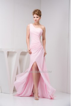 Sleeveless Brush Sweep Train One-Shoulder Evening Party Mother of the Bride Dresses 02020575