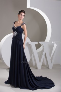 A-Line Beaded Long Chiffon Prom/Formal Evening Dresses 02020587
