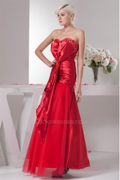 Sleeveless Ruffles A-Line Sweetheart Lace Fine Netting Prom/Formal Evening Dresses 02020588
