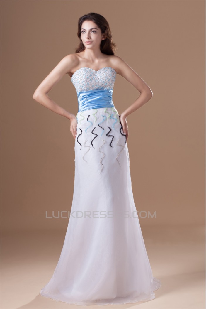 A-Line Sweetheart Satin Organza Sleeveless Prom/Formal Evening Dresses 02020637