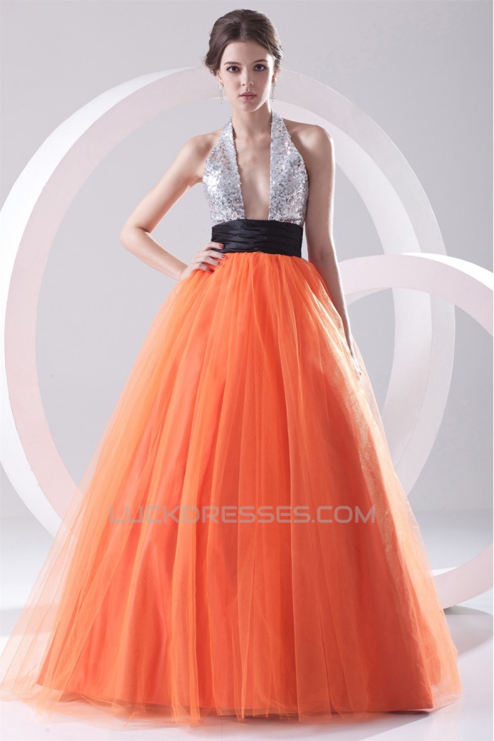 Ball Gown Sleeveless Floor-Length Halter Prom/Formal Evening Dresses 02020650