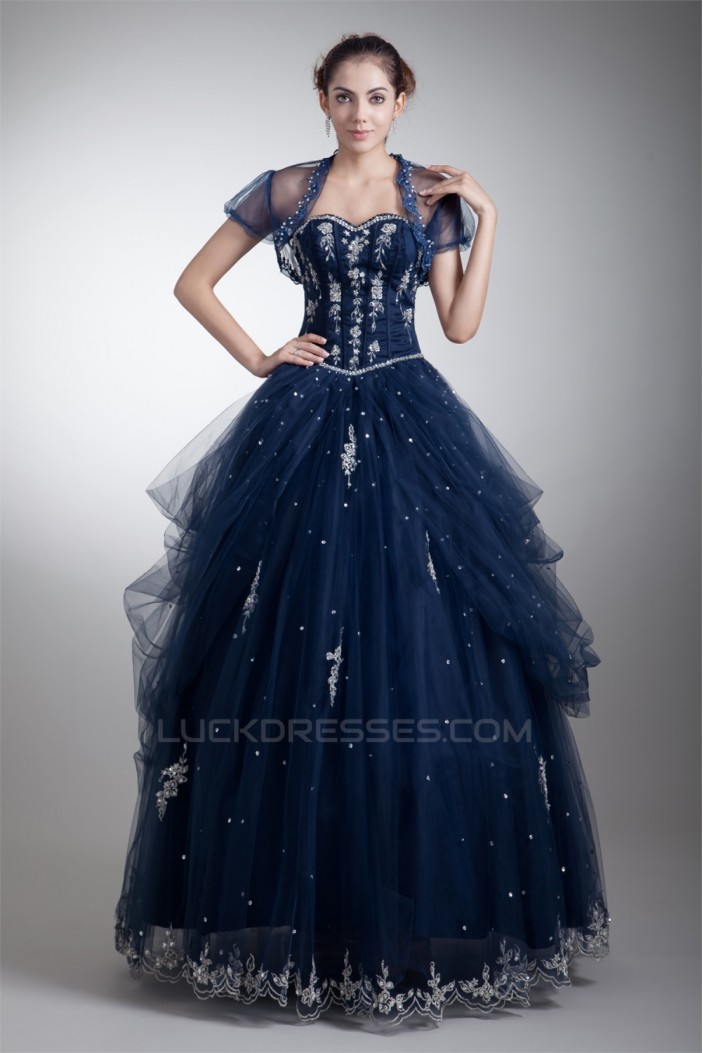 Beading Satin Net Sweetheart Ball Gown Sleeveless Prom/Formal Evening Dresses 02020663