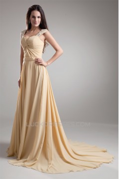 A-Line Straps Beading Sleeveless Chiffon Prom/Formal Evening Dresses 02020670