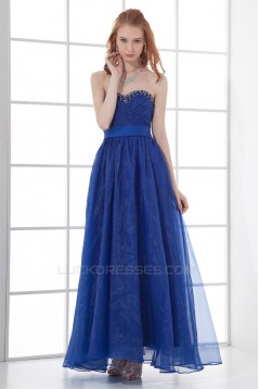 Beading Sweetheart Ankle-Length A-Line Satin Organza Prom/Formal Evening Dresses 02020683