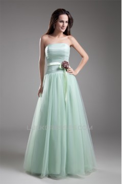 A-Line Elastic Woven Satin Fine Netting Prom/Formal Evening Dresses 02020720