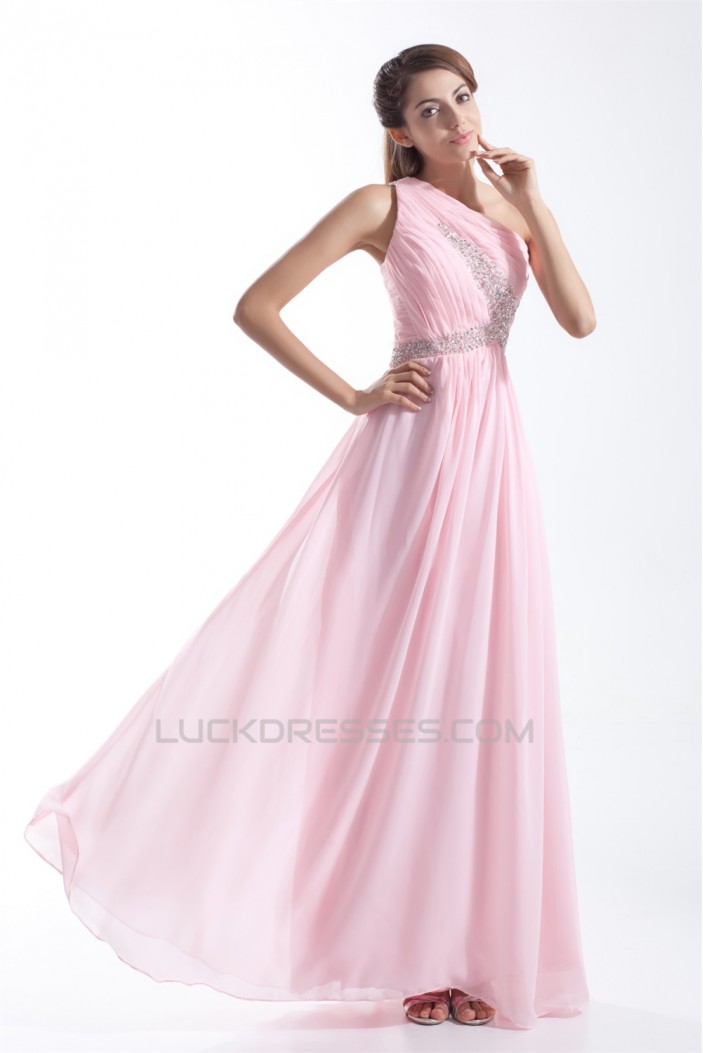 Floor-Length One-Shoulder Beading Sheath/Column Prom/Formal Evening Dresses 02020745
