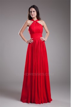 Floor-Length Pleats Sleeveless Halter Sheath/Column Prom/Formal Evening Dresses 02020748