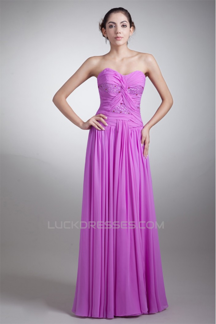 Floor-Length Sheath/Column Sleeveless Chiffon Prom/Formal Evening Dresses 02020753