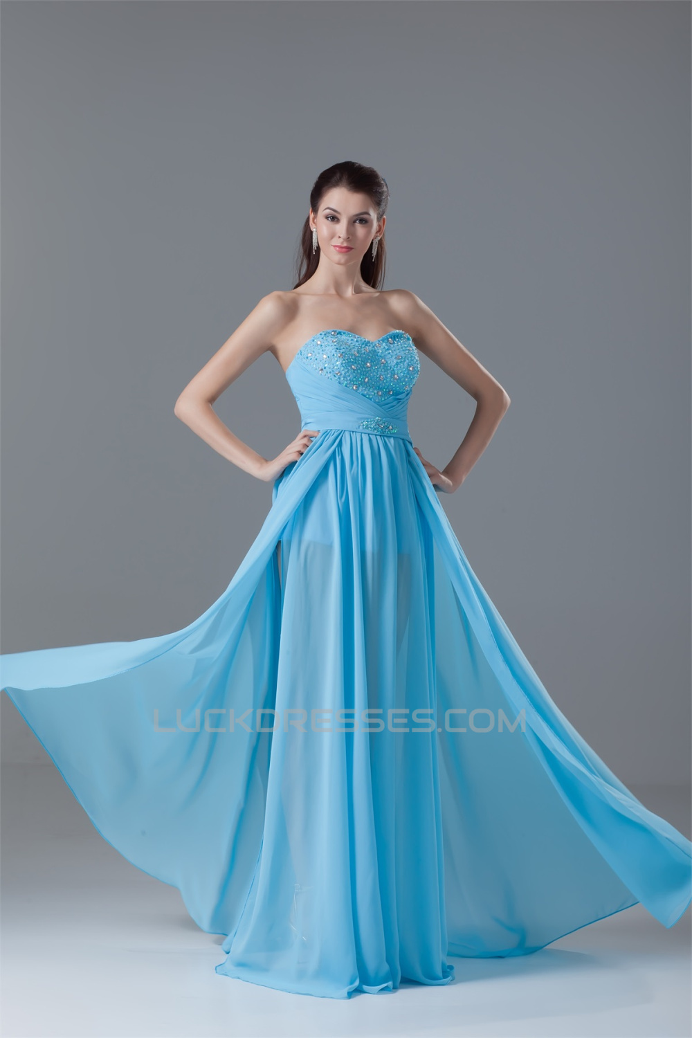 Floor-Length Sleeveless Sweetheart Beading Prom/Formal Evening Dresses ...