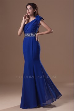 Mermaid/Trumpet One-Shoulder Beading Chiffon Silk like Satin Prom/Formal Evening Dresses 02020776