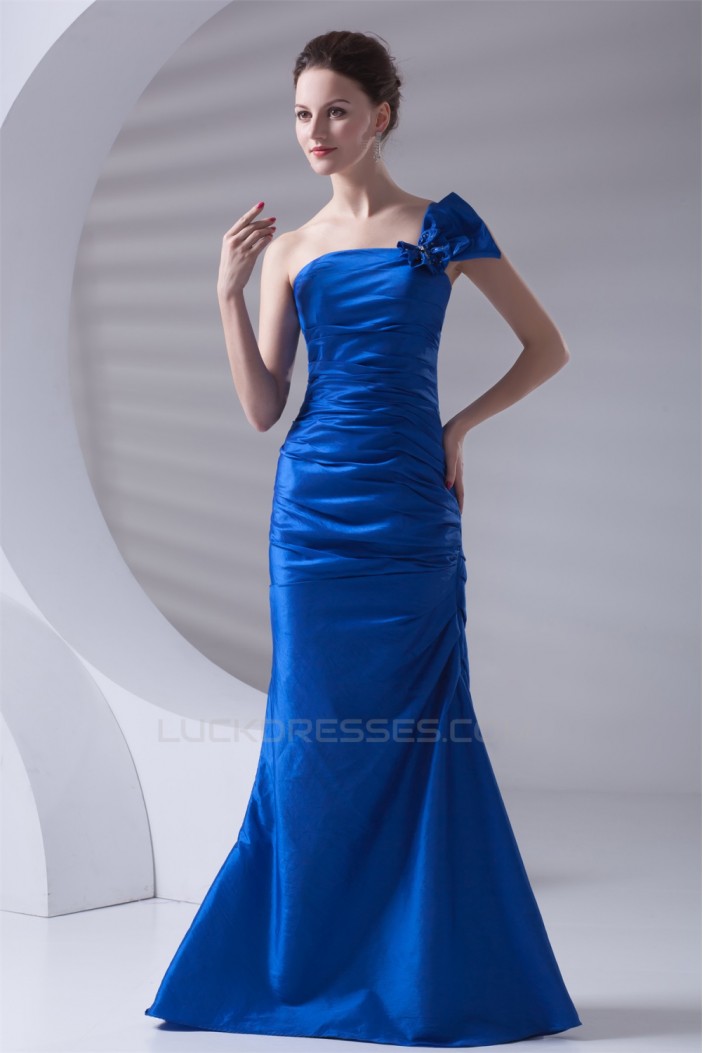 One-Shoulder Sleeveless Brush Sweep Train Prom/Formal Evening Dresses 02020795