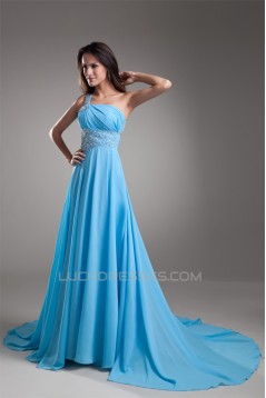 A-Line One-Shoulder Sleeveless Beading Prom/Formal Evening Dresses 02020799