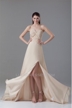 Ruched Sweetheart Sleeveless A-Line Chiffon Elastic Woven Satin Prom/Formal Evening Dresses 02020814