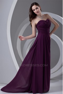Ruffles Sweetheart A-Line Sleeveless Chiffon Long Purple Prom/Formal Evening Dresses 02020817