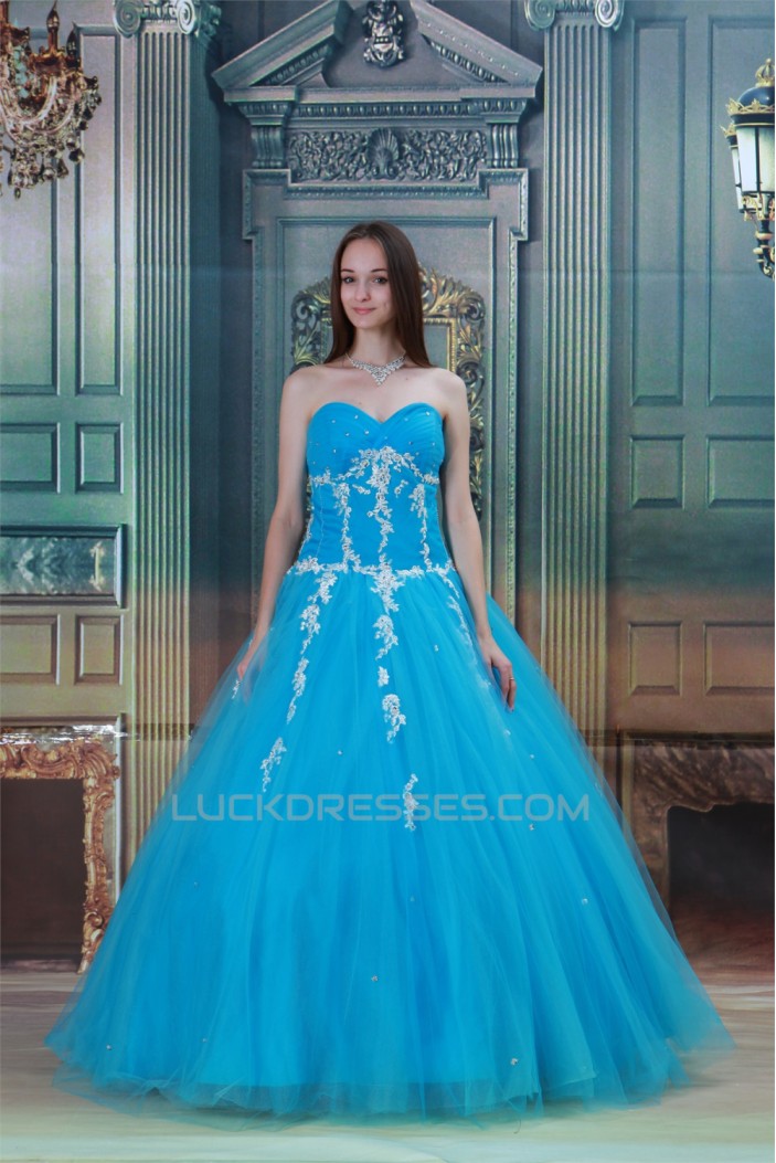 Ball Gown Satin Netting Floor-Length Pleats Prom/Formal Evening Dresses 02020824