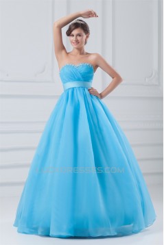 Satin Organza Princess Sleeveless Beading Prom/Formal Evening Dresses 02020826