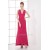 Sheath/Column Floor-Length Pleats V-Neck Formal Evening Bridesmaid Dresses 02020836